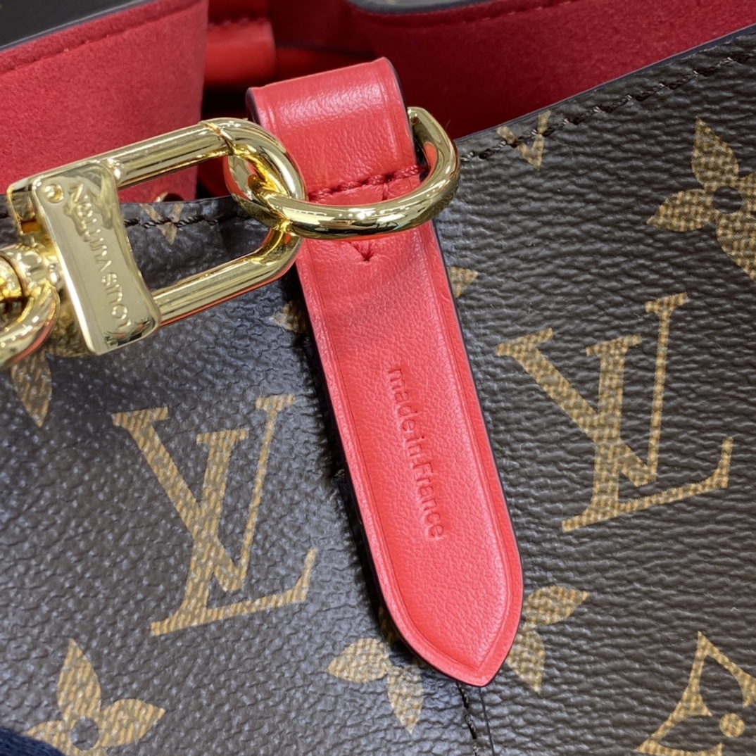 Louis Vuitton NEONOE MM Bucket Bag Monogram M44021 Coquelicot Red